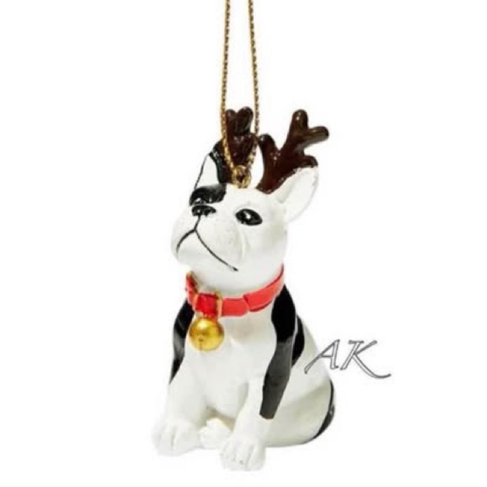 French Bulldog Reindeer Christmas Tree Ornament 🐾 Frenchie